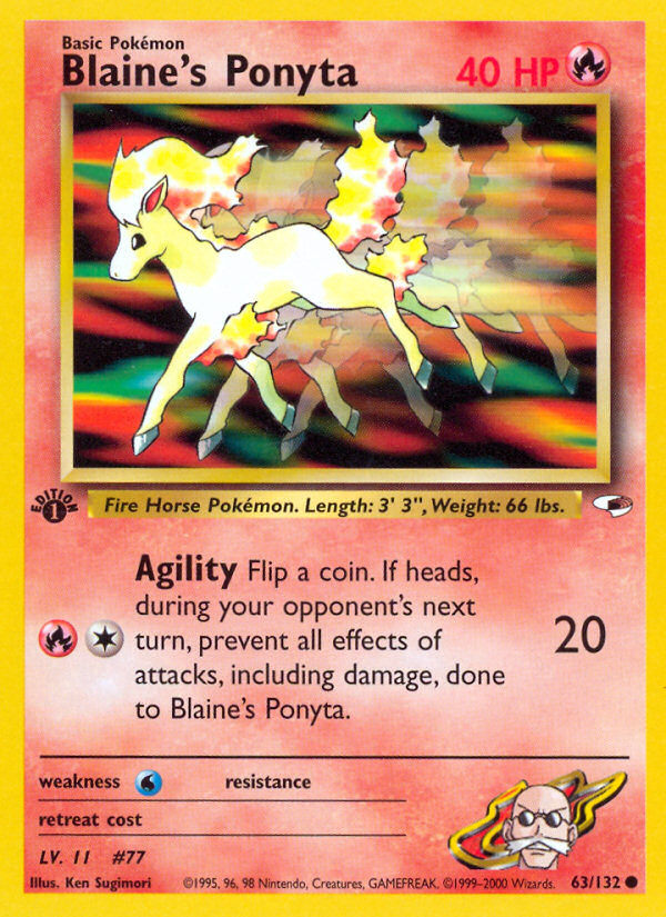 Blaine's Ponyta (63/132) [Gym Heroes 1st Edition] | L.A. Mood Comics and Games