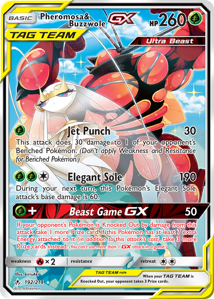 Pheromosa & Buzzwole GX (192/214) [Sun & Moon: Unbroken Bonds] | L.A. Mood Comics and Games