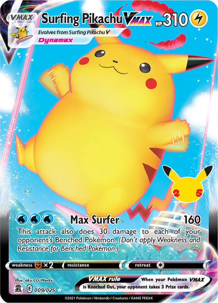 Surfing Pikachu VMAX (009/025) [Celebrations: 25th Anniversary