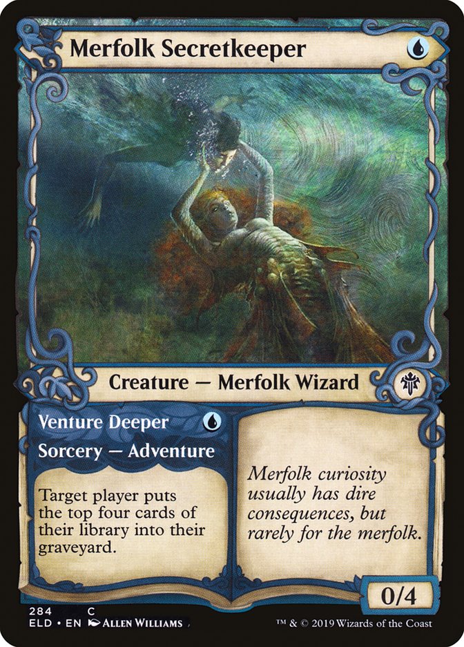 Merfolk Secretkeeper // Venture Deeper (Showcase) [Throne of Eldraine] | L.A. Mood Comics and Games