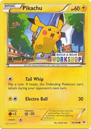 Pikachu (20/108) (Build A Bear Workshop Exclusive) [Miscellaneous Cards] | L.A. Mood Comics and Games