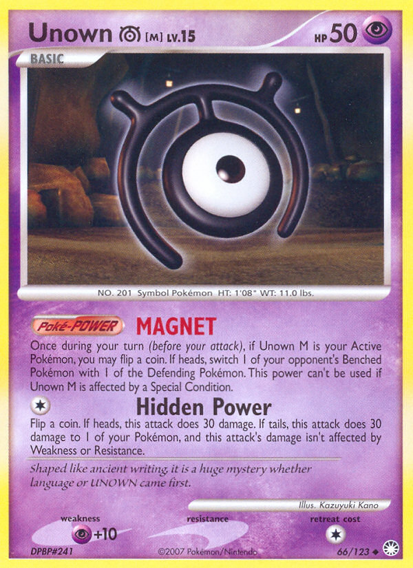 Unown M (66/123) [Diamond & Pearl: Mysterious Treasures] | L.A. Mood Comics and Games