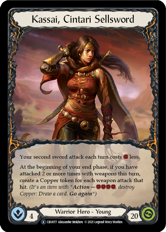 Kassai, Cintari Sellsword [U-CRU077] (Crucible of War Unlimited)  Unlimited Rainbow Foil | L.A. Mood Comics and Games