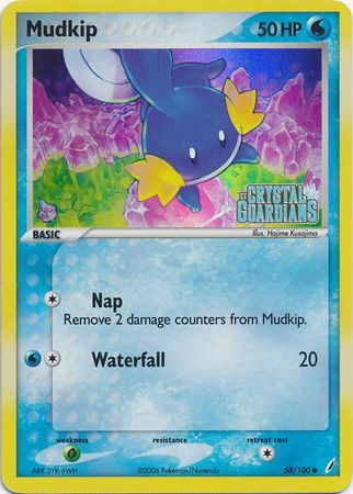 Mudkip (58/100) (Stamped) [EX: Crystal Guardians] | L.A. Mood Comics and Games