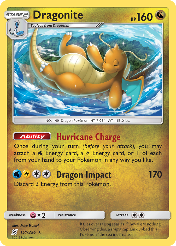 Dragonite (151/236) (Cosmos Holo) [Sun & Moon: Unified Minds] | L.A. Mood Comics and Games