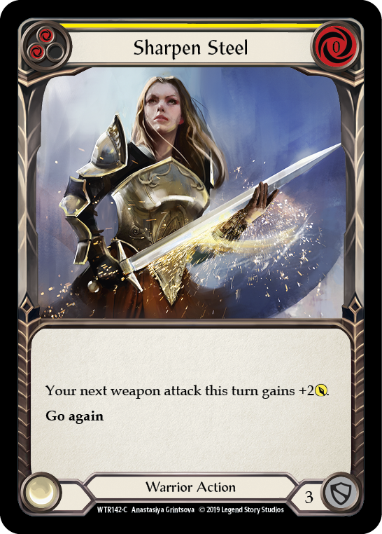 Sharpen Steel (Yellow) [WTR142-C] (Welcome to Rathe)  Alpha Print Rainbow Foil | L.A. Mood Comics and Games