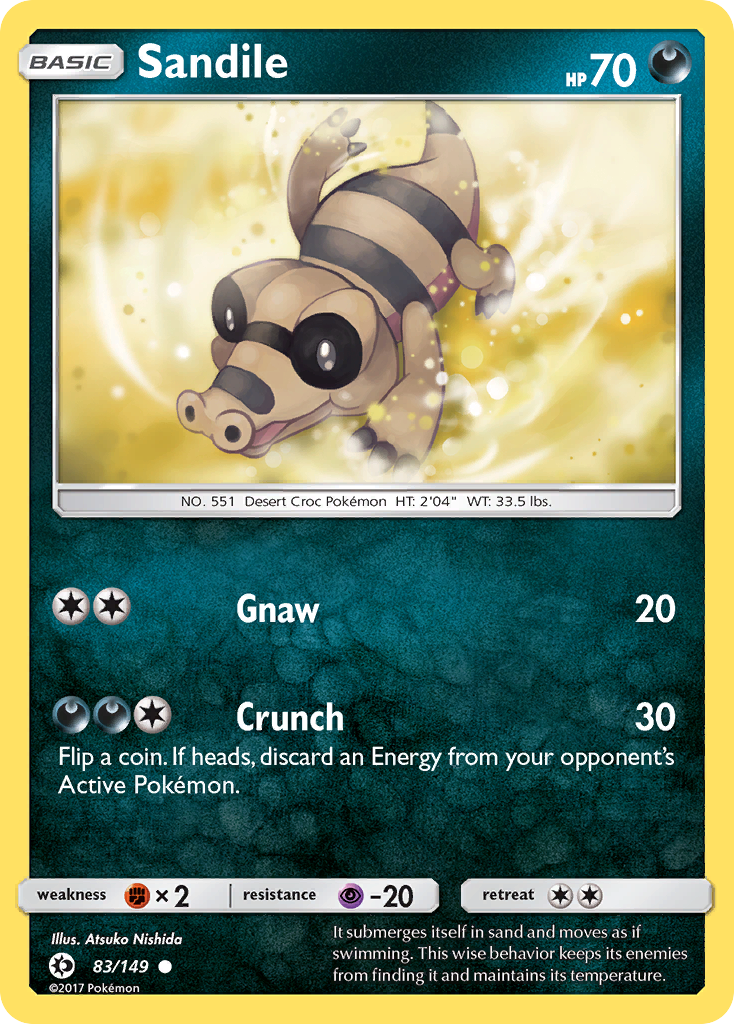 Sandile (83/149) [Sun & Moon: Base Set] | L.A. Mood Comics and Games