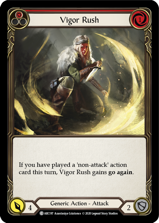 Vigor Rush (Red) [U-ARC197] (Arcane Rising Unlimited)  Unlimited Rainbow Foil | L.A. Mood Comics and Games