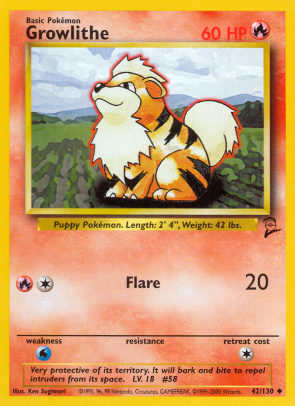 Growlithe (42/130) [Base Set 2] | L.A. Mood Comics and Games