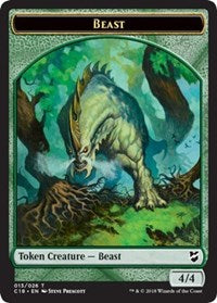 Beast (013) // Plant Double-Sided Token [Commander 2018 Tokens] | L.A. Mood Comics and Games