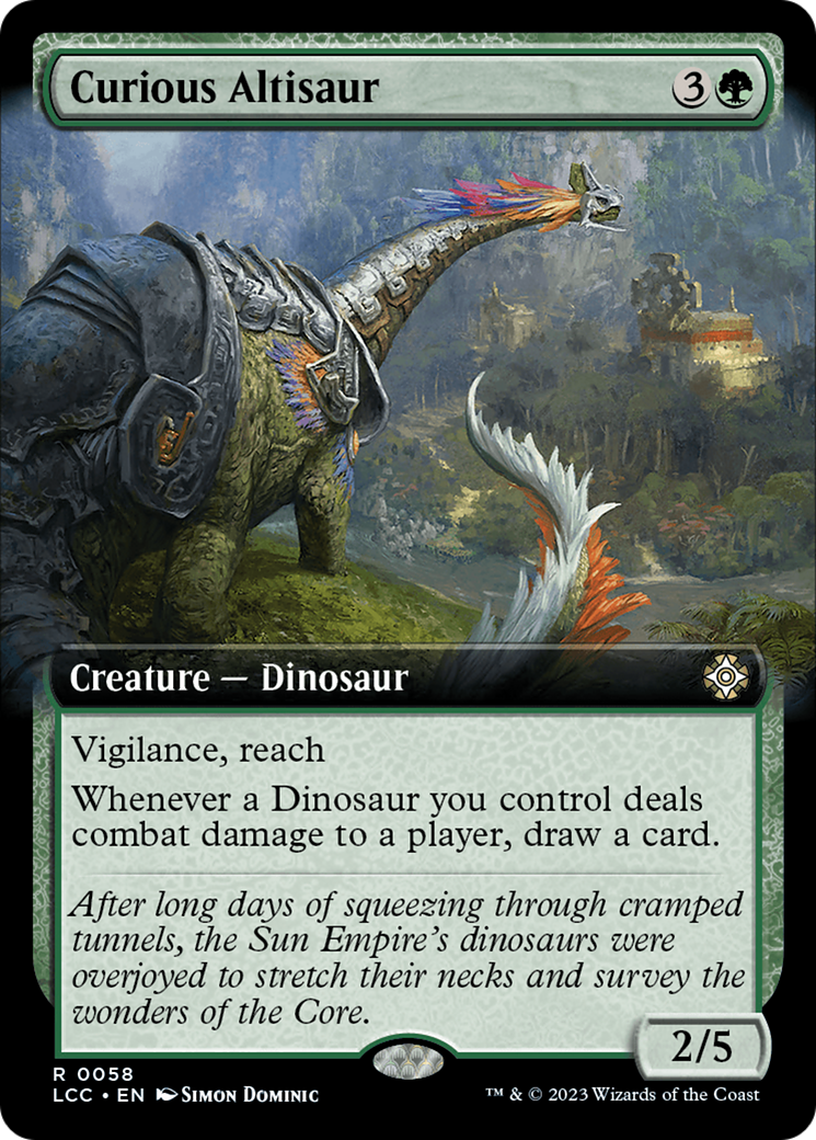 Curious Altisaur (Extended Art) [The Lost Caverns of Ixalan Commander] | L.A. Mood Comics and Games