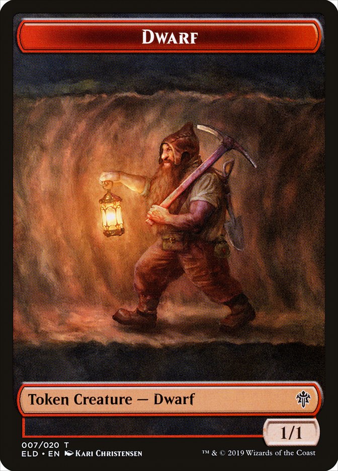 Dwarf Token [Throne of Eldraine Tokens] | L.A. Mood Comics and Games