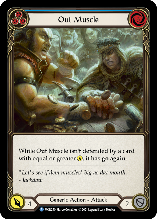 Out Muscle (Blue) [MON250-RF] (Monarch)  1st Edition Rainbow Foil | L.A. Mood Comics and Games