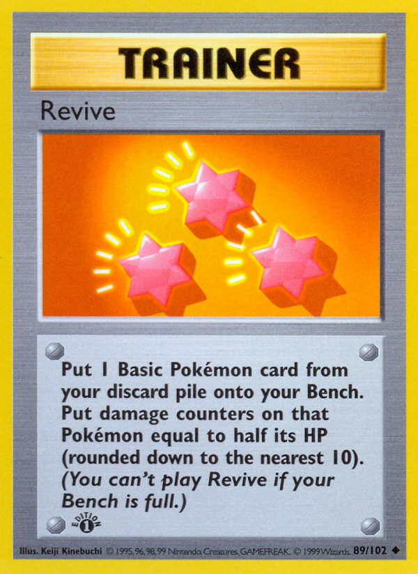 Revive (89/102) (Shadowless) [Base Set 1st Edition] | L.A. Mood Comics and Games