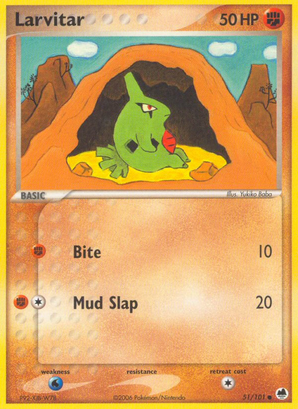 Larvitar (51/101) [EX: Dragon Frontiers] | L.A. Mood Comics and Games
