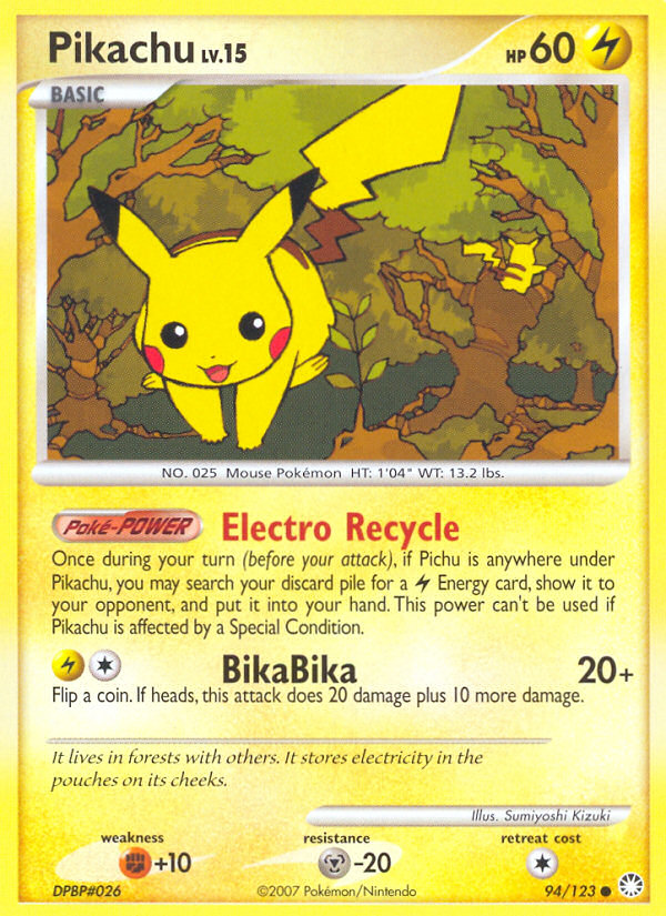 Pikachu (94/123) [Diamond & Pearl: Mysterious Treasures] | L.A. Mood Comics and Games