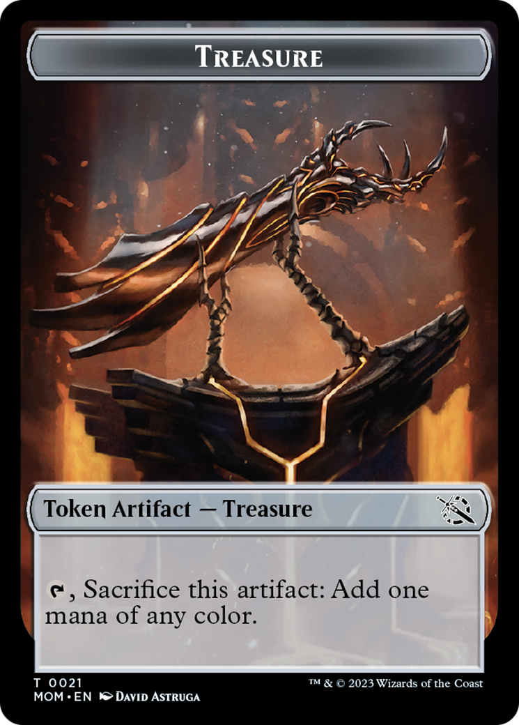 Treasure (21) // Phyrexian Saproling Double-Sided Token [March of the Machine Tokens] | L.A. Mood Comics and Games