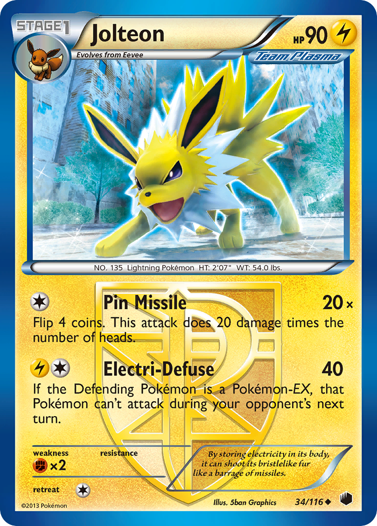 Jolteon (34/116) [Black & White: Plasma Freeze] | L.A. Mood Comics and Games