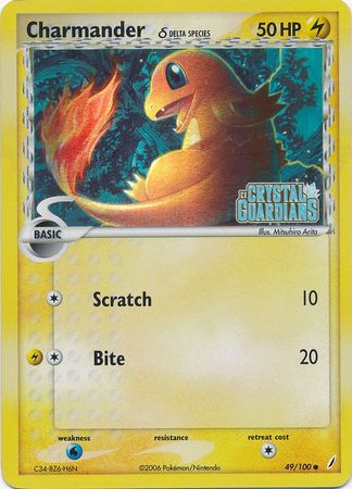 Charmander (49/100) (Delta Species) (Stamped) [EX: Crystal Guardians] | L.A. Mood Comics and Games