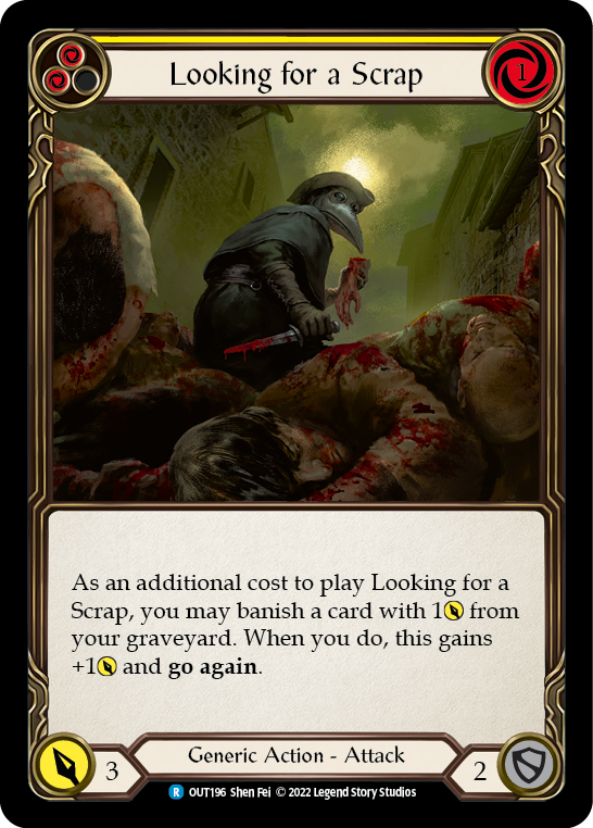 Looking for a Scrap (Yellow) [OUT196] (Outsiders)  Rainbow Foil | L.A. Mood Comics and Games