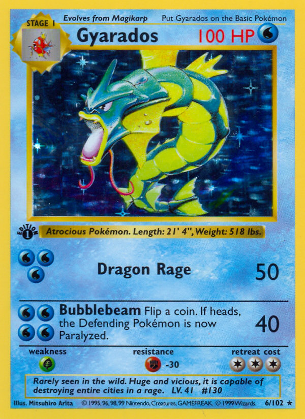 Gyarados (6/102) (Shadowless) [Base Set 1st Edition] | L.A. Mood Comics and Games