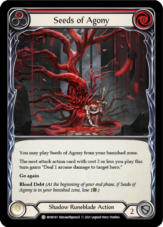 Seeds of Agony (Red) [MON183] (Monarch)  1st Edition Normal | L.A. Mood Comics and Games