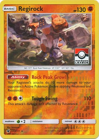 Regirock (53/111) (League Promo) [Sun & Moon: Crimson Invasion] | L.A. Mood Comics and Games