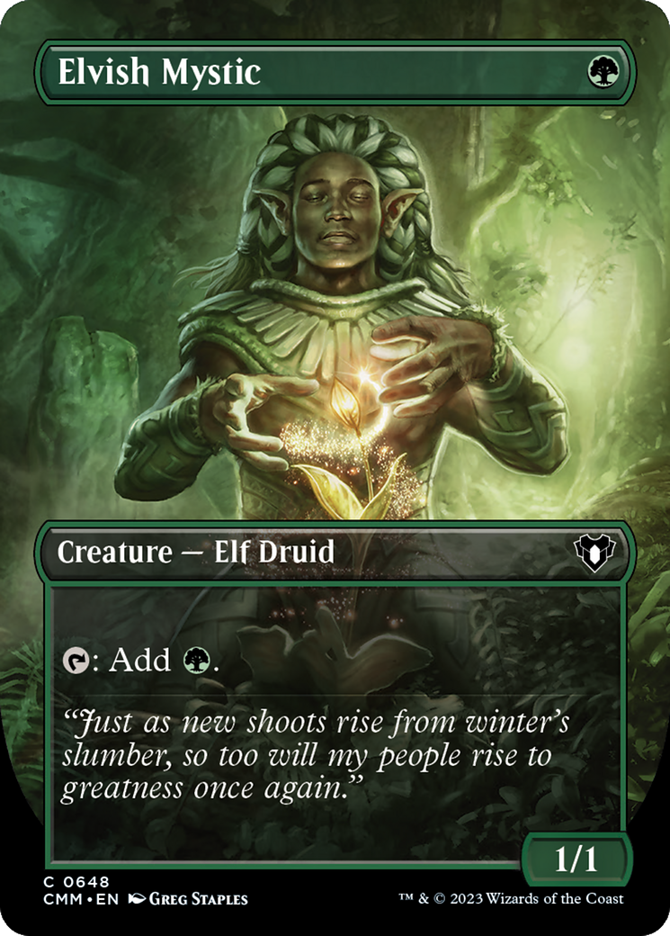 Elvish Mystic (Borderless Alternate Art) [Commander Masters] | L.A. Mood Comics and Games