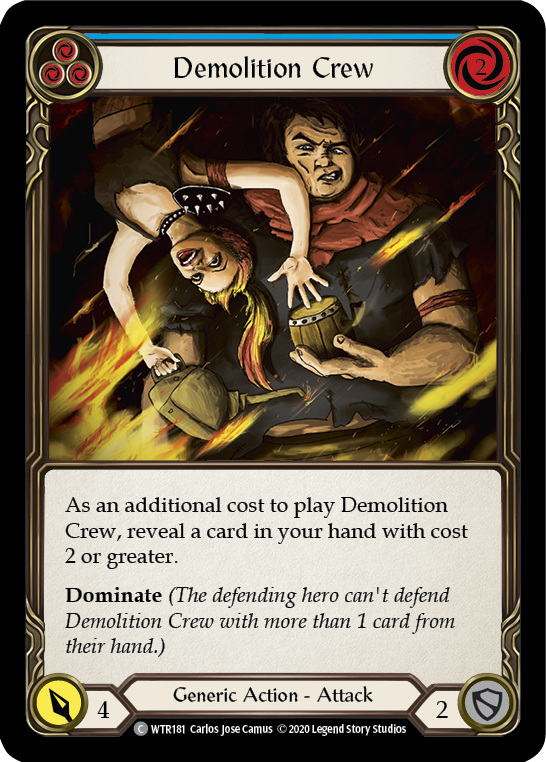 Demolition Crew (Blue) [U-WTR181] (Welcome to Rathe Unlimited)  Unlimited Rainbow Foil | L.A. Mood Comics and Games