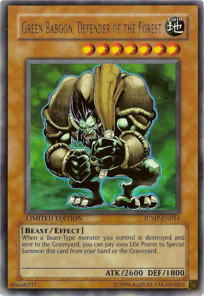 Green Baboon, Defender of the Forest [JUMP-EN014] Ultra Rare | L.A. Mood Comics and Games
