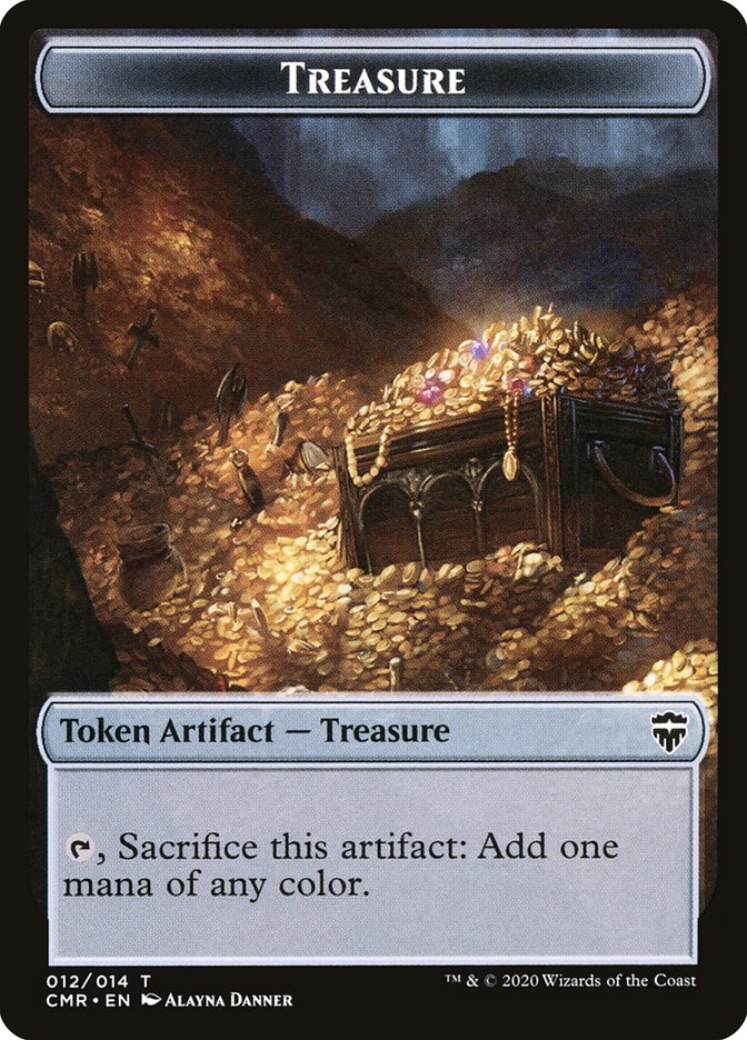 Rock // Treasure Double-Sided Token [Commander Legends Tokens] | L.A. Mood Comics and Games