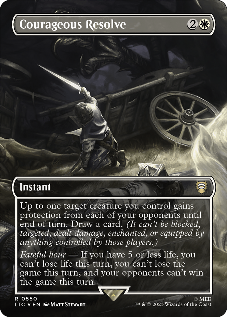 Courageous Resolve (Borderless) (Surge Foil) [The Lord of the Rings: Tales of Middle-Earth Commander] | L.A. Mood Comics and Games