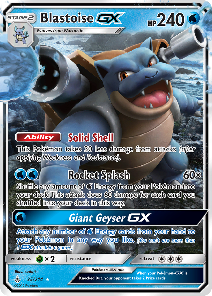 Blastoise GX (35/214) [Sun & Moon: Unbroken Bonds] | L.A. Mood Comics and Games