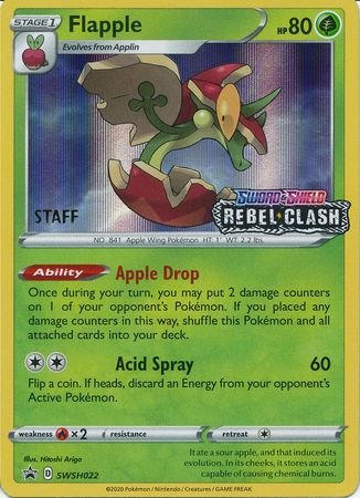 Flapple (SWSH022) (Staff Prerelease Promo) [Sword & Shield: Black Star Promos] | L.A. Mood Comics and Games
