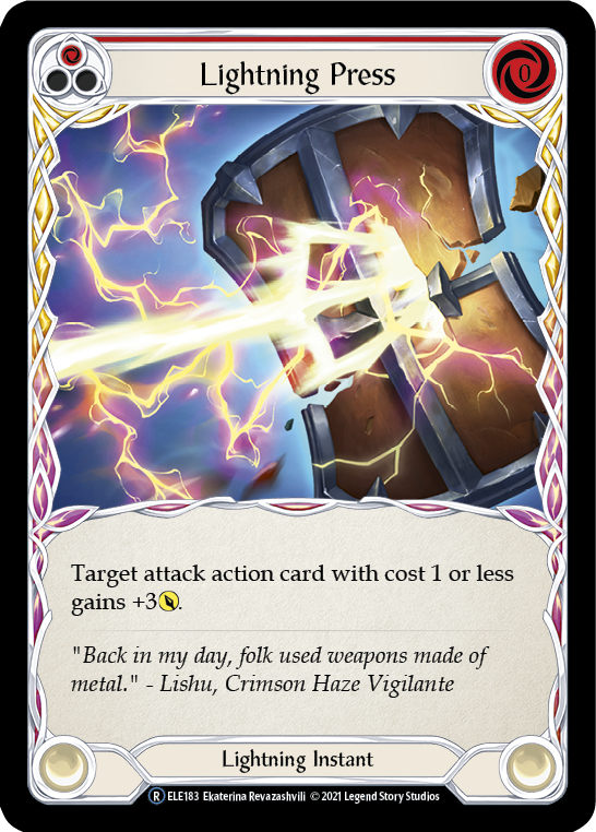 Lightning Press (Red) [U-ELE183] (Tales of Aria Unlimited)  Unlimited Rainbow Foil | L.A. Mood Comics and Games