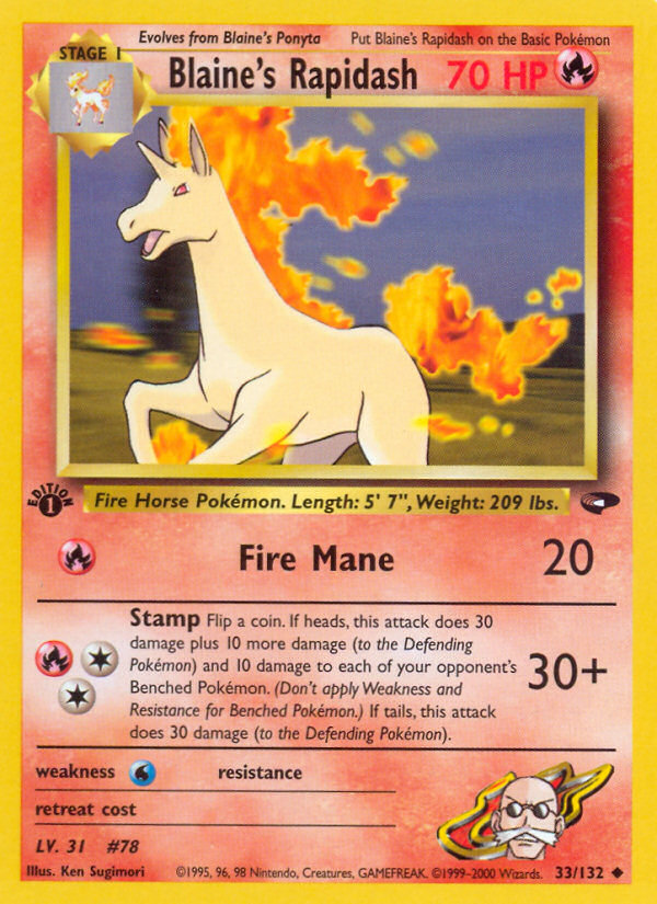 Blaine's Rapidash (33/132) [Gym Challenge 1st Edition] | L.A. Mood Comics and Games