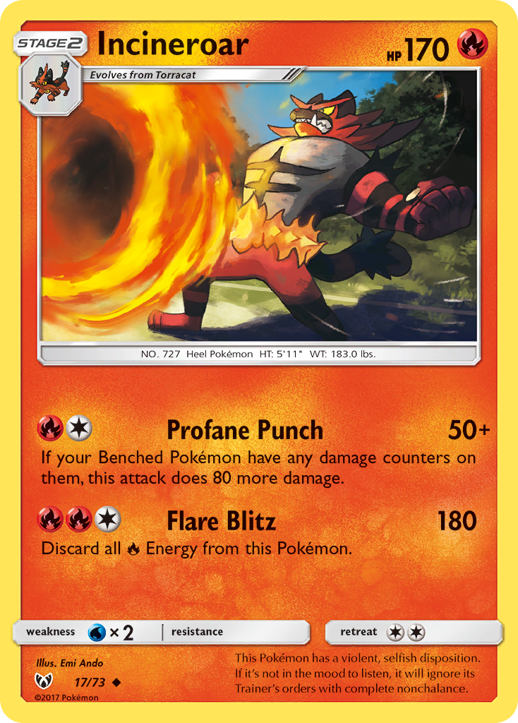 Incineroar (17/73) [Sun & Moon: Shining Legends] | L.A. Mood Comics and Games