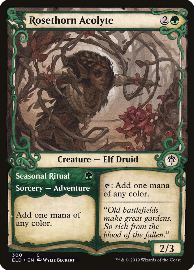 Rosethorn Acolyte // Seasonal Ritual (Showcase) [Throne of Eldraine] | L.A. Mood Comics and Games