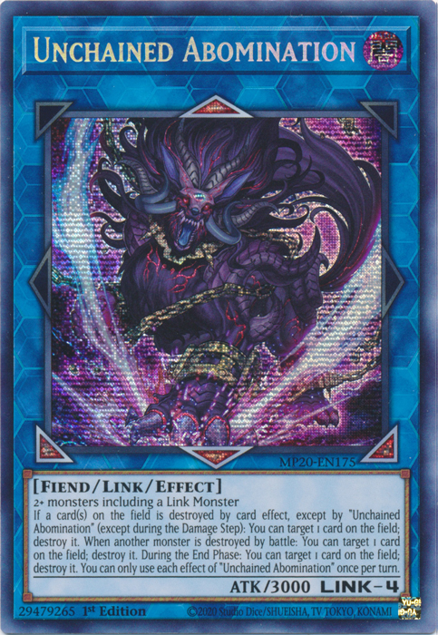 Unchained Abomination [MP20-EN175] Prismatic Secret Rare | L.A. Mood Comics and Games