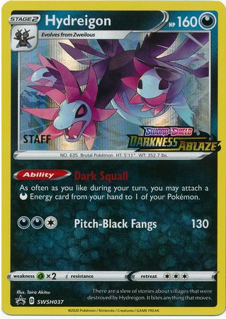 Hydreigon (SWSH037) (Staff Prerelease Promo) [Sword & Shield: Black Star Promos] | L.A. Mood Comics and Games