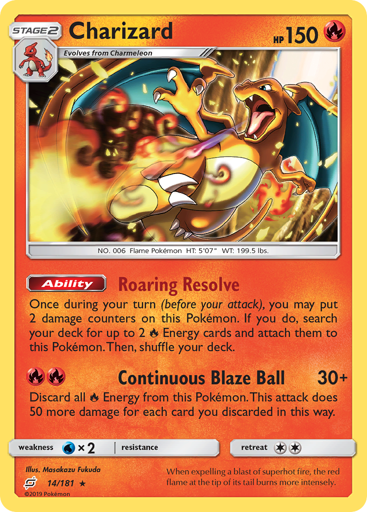 Charizard (14/181) (Cosmos Holo) [Sun & Moon: Team Up] | L.A. Mood Comics and Games