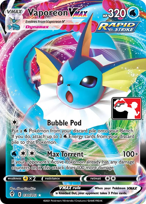 Vaporeon VMAX (030/203) [Prize Pack Series One] | L.A. Mood Comics and Games