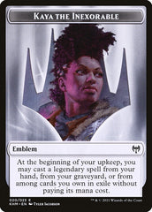 Human Warrior // Kaya, the Inexorable Emblem Double-Sided Token [Kaldheim Tokens] | L.A. Mood Comics and Games