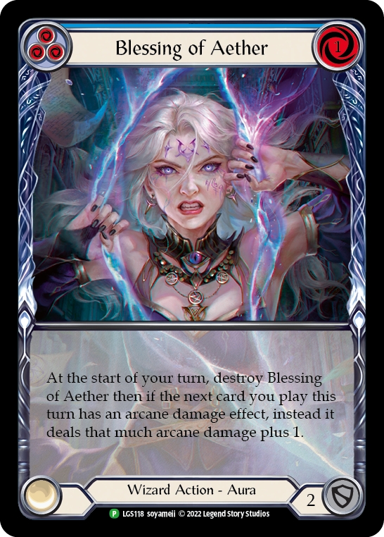 Blessing of Aether (Blue) [LGS118] (Promo)  Rainbow Foil | L.A. Mood Comics and Games