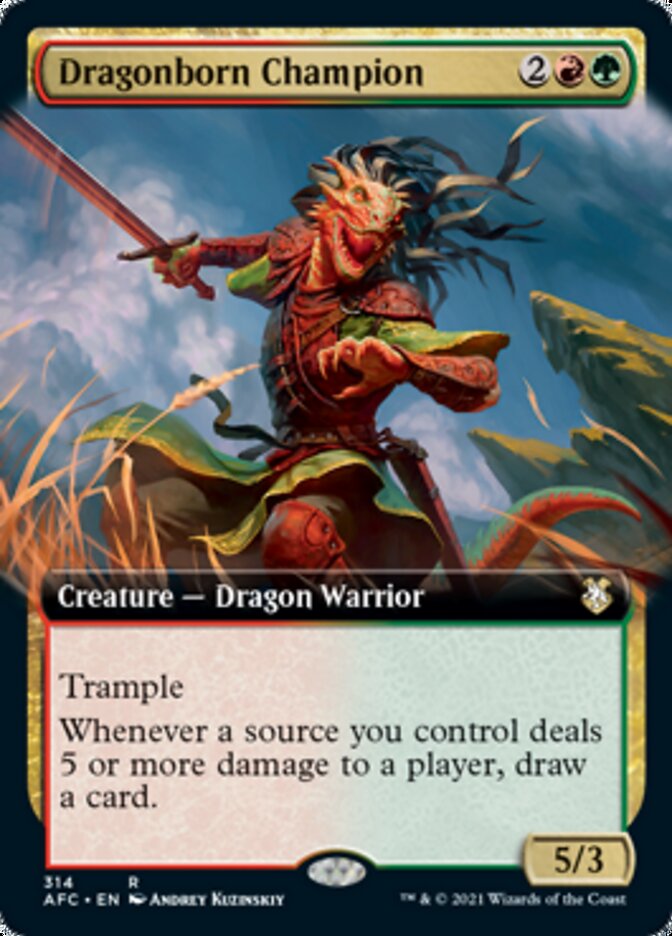 Dragonborn Champion (Extended Art) [Dungeons & Dragons: Adventures in the Forgotten Realms Commander] | L.A. Mood Comics and Games