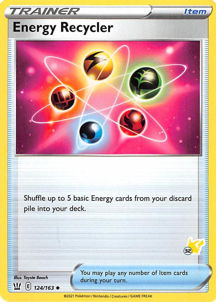 Energy Recycler (124/163) (Pikachu Stamp #32) [Battle Academy 2022] | L.A. Mood Comics and Games