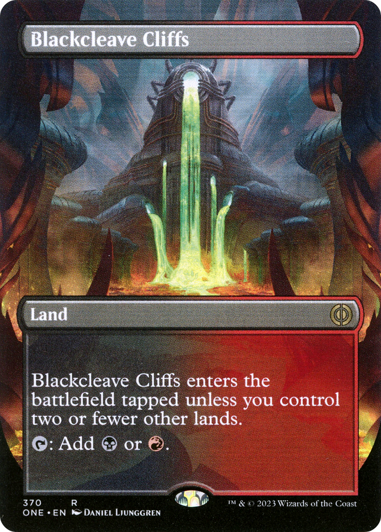 Blackcleave Cliffs (Borderless Alternate Art) [Phyrexia: All Will Be One] | L.A. Mood Comics and Games