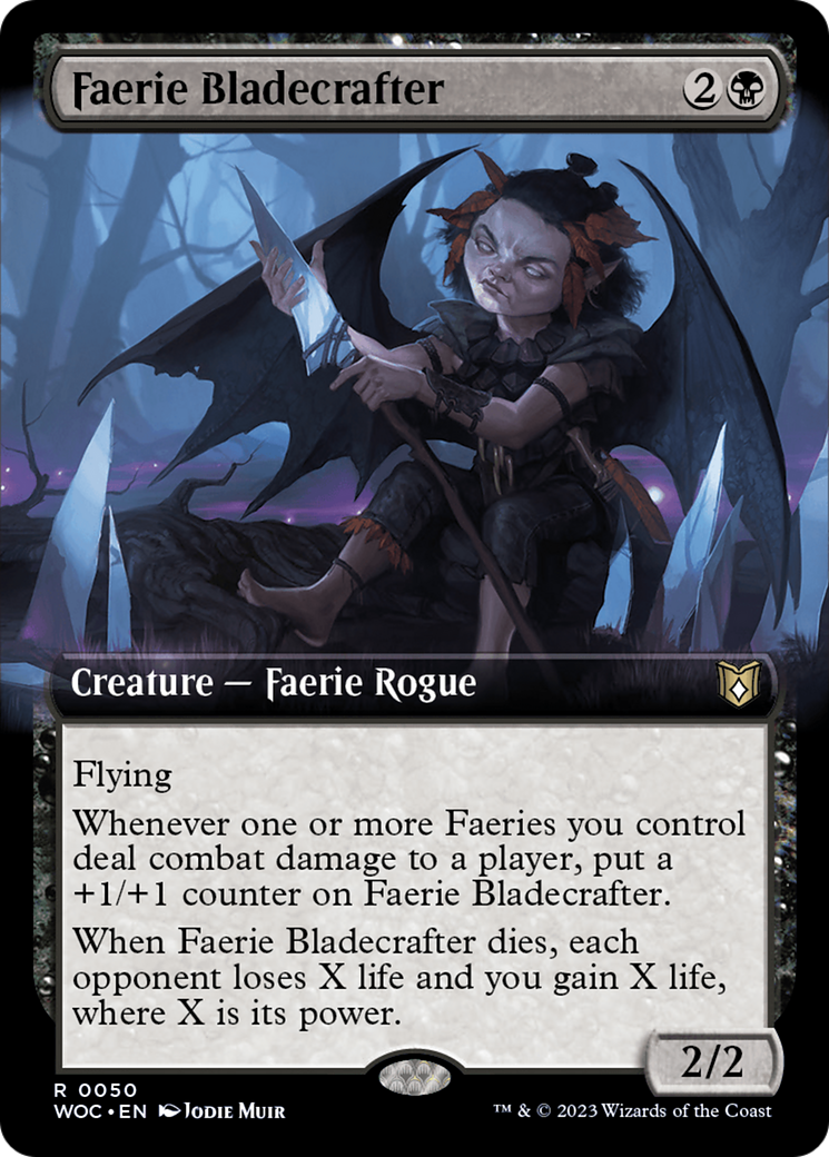 Faerie Bladecrafter (Extended Art) [Wilds of Eldraine Commander] | L.A. Mood Comics and Games