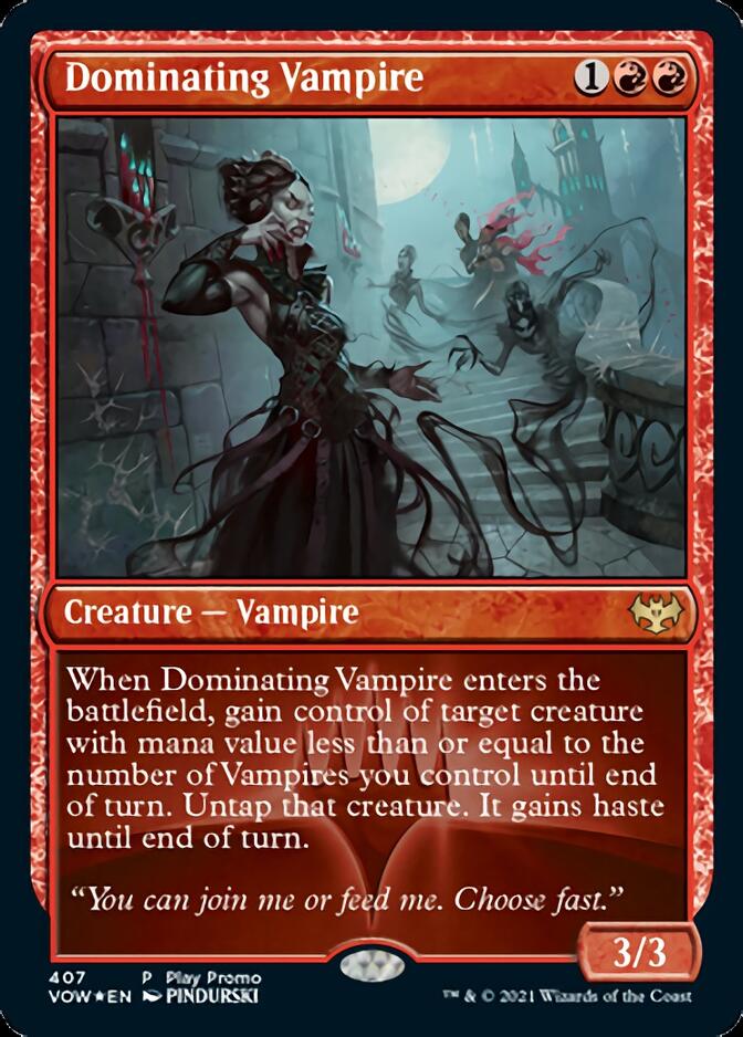 Dominating Vampire (Play Promo) [Innistrad: Crimson Vow Promos] | L.A. Mood Comics and Games