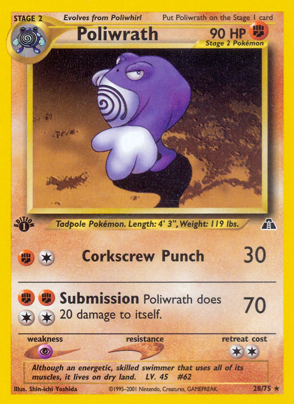 Poliwrath (28/75) [Neo Discovery 1st Edition] | L.A. Mood Comics and Games